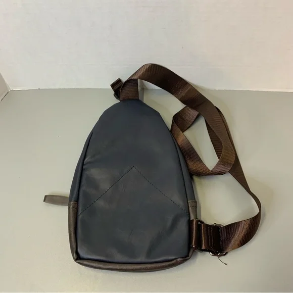 Vegan Leather Brown Sling Bag - Picture 5 of 9